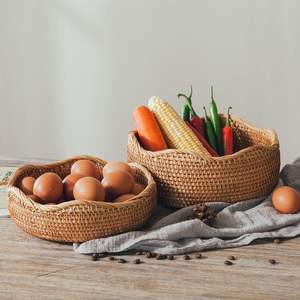 Panier de service en rotin tressé, centre de table décoratif pour la maison, le café, la cuisine, le rangement de pain, de collations et de bonbons - Product Image 6