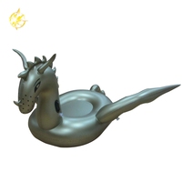 Waterhan FRK908U Grand Dragon Gonflable en PE Doré pour Fête Aquatique Extérieure, Jouet Flottant pour Piscine, Amusant pour Adultes et Enfants, Usage Résidentiel
