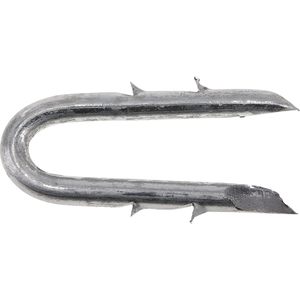 Agrafes Fas-N-Tite U 8 x 1-1/2 po en acier galvanisé à chaud à double barbette pour clôtures en bois - Product Image 1