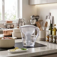 Carafe filtrante à eau sans BPA OEM 3,5 L, filtre anti-calcaire avec cartouche filtrante de remplacement, certifiée LFGB
