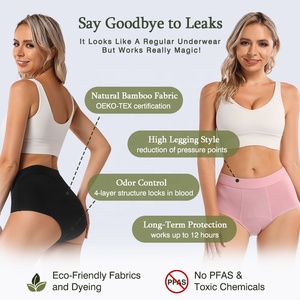 LYNMISS Bragas Menstruales de 4 Capas de Tela de Bambú con Certificación OEKO-TEX, a Prueba de Fugas, Sin PFAS - Product Image 2