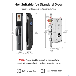 Top-Bán không thấm nước thông minh khóa với màn hình lớn lổ nhìn trộm <span class=keywords><strong>Door</strong></span> Viewer cho gỗ/Thép cửa căn hộ an toàn khóa đám mây lưu trữ - Product Image 5
