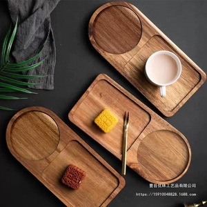 Acacia Wood <b>Tea</b> <b>Tray</b> With Coffee Scoop Multifunctional Desktop Serving <b>Tray</b> For <b>Tea</b> Coffee Snacks - Product Image 4