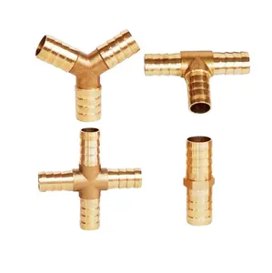 Conector de latón para tubo de agua, conector de latón de 2, 3 y 4 vías para manguera de 4mm, 5mm, 6mm, 8mm, 10mm, 12mm, 16mm y 19mm