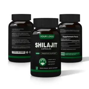 Cápsula de extracto de shilajit de muestra gratuita de etiqueta privada, suplemento a granel, cápsulas de shilajit