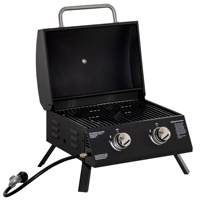 Portable 2 Brûleurs Propane Barbecue Gaz Barbecue De Table Grill avec Pieds Pliables pour Camping En Plein Air Patio