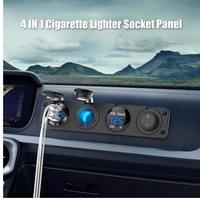 Panneau d'interrupteurs à bascule 12V 24V avec chargeur USB-C QC3.0, voltmètre numérique et prise allume-cigare pour camping-car, bateau, caravane, camion