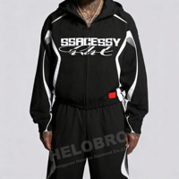 Ensemble coupe-vent 2 pièces réfléchissant à rayures pour homme Helobro Custom Streetwear, survêtement en nylon avec logo personnalisé, fabricant