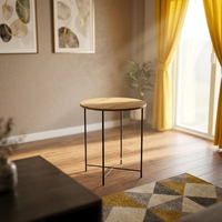 Structure de table en métal et bois durable et moderne pour mobilier de salon, utilisation polyvalente