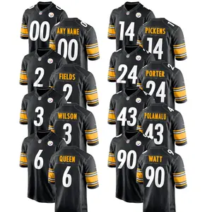 2024 Men's Black Pittsburgh Steelers Team Jerseys Custom American Football Shirts Stitched Embroidered Wholesale Wear