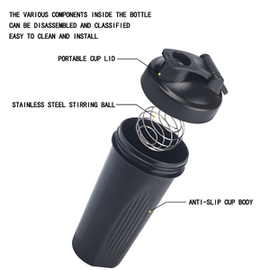 Bouteille shaker de protéines en acier inoxydable de couleur <span class=keywords><strong>dégradée</strong></span> Nouveau design Tasse de shaker de sport isolée sous vide avec <span class=keywords><strong>boule</strong></span> mélangeuse - Product Image 6