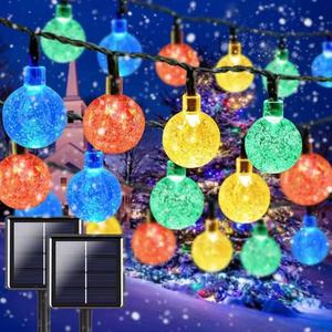 Lanterne de boule de cristal étanche pour l'extérieur, <span class=keywords><strong>guirlande</strong></span> lumineuse <span class=keywords><strong>solaire</strong></span> avec lampe féerique, décoration de jardin de Noël, IP65 - Product Image 6