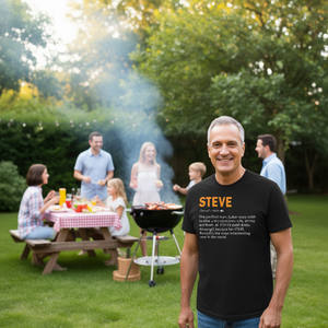 T-shirt imprimé en sérigraphie Steve Definition, noir, en coton, à manches courtes, col rond, cadeau amusant pour papa, mari, anniversaire - Product Image 3