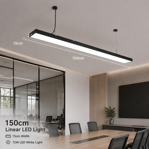 Modern Led <b>Ceiling</b> <b>Light</b> 150cm 72W White Linear Design ABS PP Acrylic Dust Moisture Mosquito Protection Pendant Mount - Product Image 3