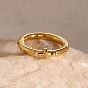 Anillo de Eternidad Minimalista Personalizado, Anillo de Acero Inoxidable Chapado en Oro Rosa Resistente al Agua con Circonitas en Todo el Círculo para Mujeres y Hombres - Product Image 3