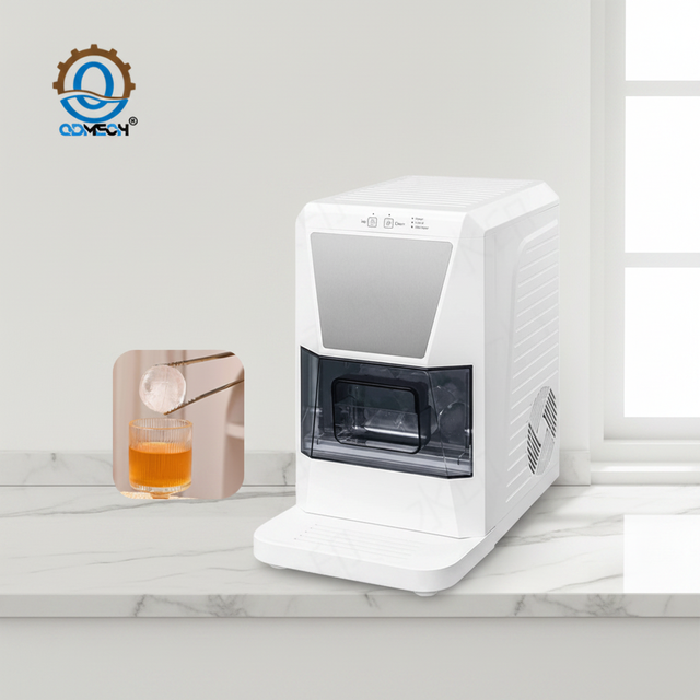 HN QDMECH Premium Quality Stylish White Black Color Solid Transparent Ball Ice Machine Spherical Ice Maker