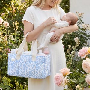 Bolsa de Pañales Portátil para Coche, Organizador Floral para Pañales, Cesta de Almacenamiento para Guardería, para Cambiador, Toallitas y Ropa de Bebé - Product Image 5
