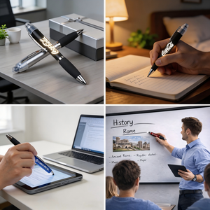 <strong>Promotional</strong> <strong>LED</strong> <strong>Light</strong>-Up Plastic Ballpoint <strong>Pen</strong> <strong>with</strong> Soft Touch Screen Custom Logo UV Printed Portable - Product Image 4