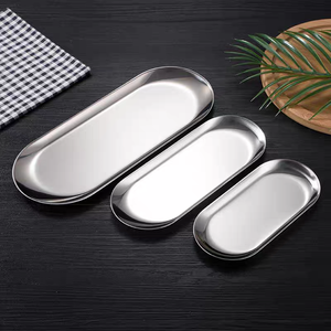 <span class=keywords><strong>Piatti</strong></span> Ovali Moderni Coreani in Acciaio Inossidabile DFTrading House, Oro e Argento, per BBQ e Uso Commerciale, Stoviglie Sostenibili in Metallo - Product Image 5