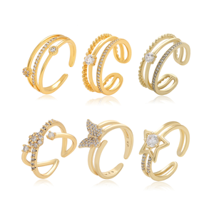 Latest XUPING Jewelry Wholesale Gold Plated Jewelry <strong>Rings</strong> Free Open <strong>Split</strong> <strong>Ring</strong> Fashion Jewelry <strong>Rings</strong> - Product Image 4