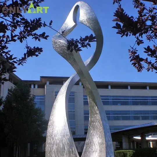 Modern açık şehir projesi soyut sanat büyük paslanmaz çelik Metal ayna daire heykel
