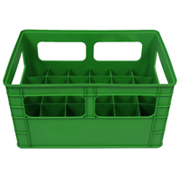 JOIN Caisse de rangement pour 24 bouteilles, caisse à bouteilles en plastique empilable personnalisée pour le lait