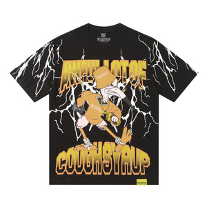 Camiseta de Alta Calidad, 100% Algodón Grueso, Estilo Urbano con Estampado de Grafiti, Camiseta Retro Holgada para Hombre - Product Image 5