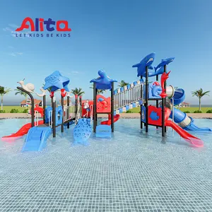 Pool Party Kids Playground Water Use Slide Customized Outdoor Amusement Equipment Plastic Slide