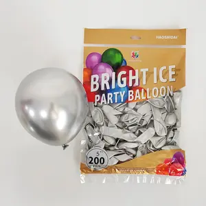 Haoshidai wholesale thick latex balloon manufacturer 5 inch silver plain round rubber ballon balloons for parties