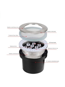 Luz LED Subterránea IP65 de Montaje Empotrado en Acero Inoxidable, 9 LED con Sensor de Movimiento, CRI 90, 5000K, Luz de Jardín - Product Image 3