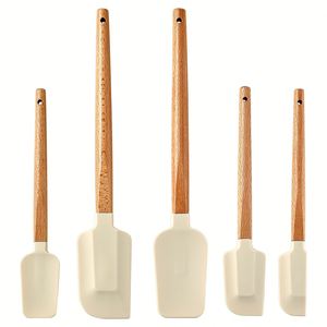 Ensemble de spatules en silicone résistantes à la chaleur, écologiques, personnalisées, 5 pièces, qualité alimentaire, lavables au lave-vaisselle, ustensiles de cuisine pour la cuisson et la pâtisserie - Product Image 3