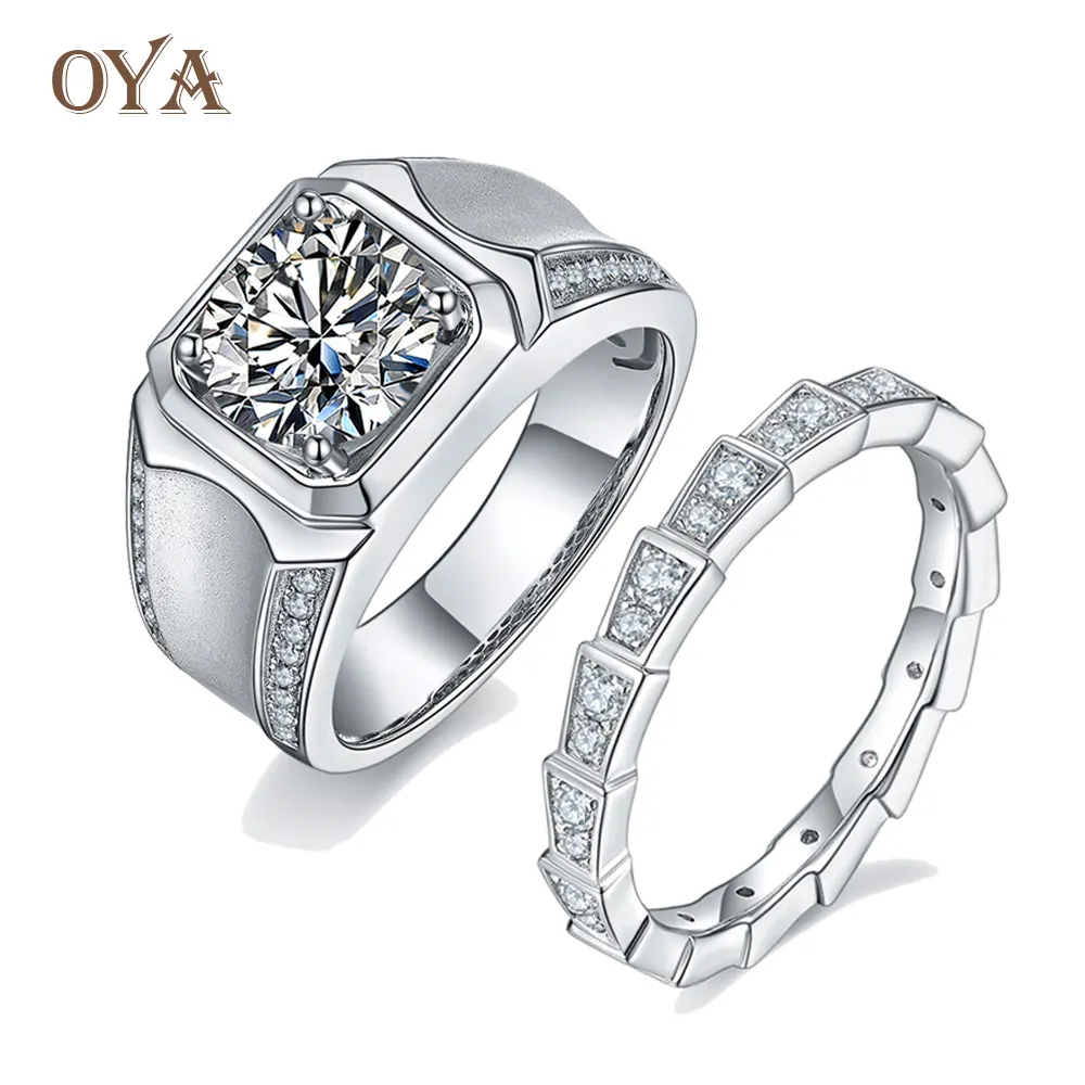 Oya Jewelry Wholesale Prices Engagement New Designs Diamond Rings 925 Sterling Silver Women Men Moissanite Ring with Certificate