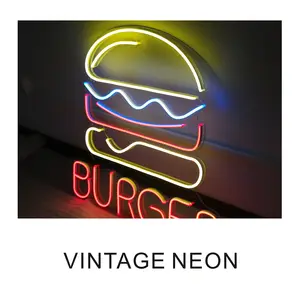 Burger Neon Logo Biển Cho Doanh Nghiệp Led Light