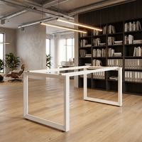 Base de bureau exécutive moderne en métal, cadre de table de bureau durable, support de poste de travail commercial, montage facile, modulaire, écologique