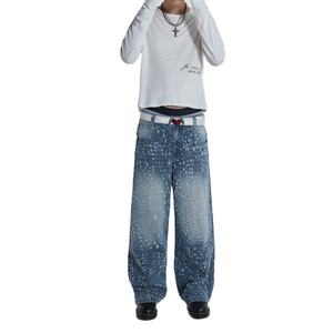 กางเกงยีนส์เดนิมทรงหลวมลายหยดน้ำแฟชั่นสำหรับผู้หญิง ขากว้างทรงแบ็กกี้ - Product Image 2