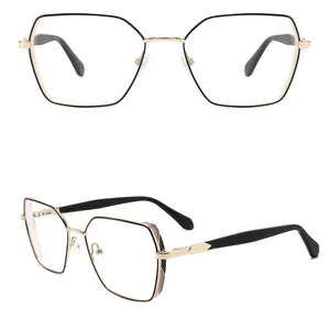 FEROCE High Quality Shiny Lady Metal New Spectacles Design Eyeglass Frame Eye Frames Optical Eyewear