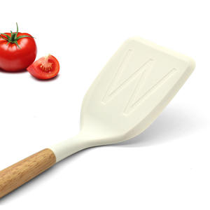 Utensilios de cocina para el hogar de alta calidad, utensilios de cocina de silicona, utensilios de cocina antiadherentes, espátula con mangos de madera - Product Image 5