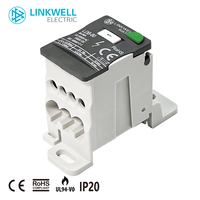 Bornes de distribution d'alimentation à double niveau 125A 6 pôles IP20 Connexion à vis Contact en laiton Certifié CE Contrôle compact