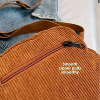Sac à main à bandoulière personnalisé pour femmes Sac à bandoulière en velours côtelé avec bandoulière réglable