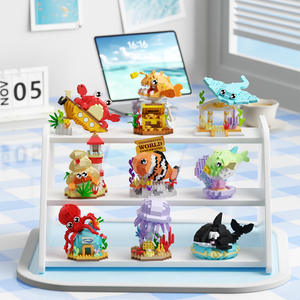 Haokua Compatible <span class=keywords><strong>Monde</strong></span> sous-marin Petit crabe Animaux marins Blocs <span class=keywords><strong>de</strong></span> construction en plastique ABS Jouets éducatifs à assembler pour enfants - Product Image 2