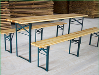 Table et banc de pique-nique en bois pliable pour barbecue pour patio, jardin, loisirs, bière, table et chaises