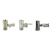 Katup Bola Konektor Cepat EU 3/8 Thread 1/4 Bebas Timbal Baja Tahan Karat 304 Sumber Daya Manual untuk Pemurni Air