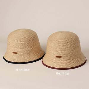 Chapeau Bob en Paille Raphia Tendance Été 2025 pour Femme, Simple, pour Voyage en Plein Air, Plage, Protection Solaire, avec Logo en PU, Chapeau de Pêcheur Anti-UV - Product Image 2