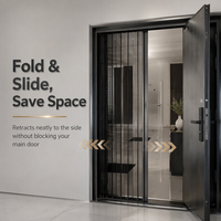 Porte accordéon rétractable en maille diamantée sur mesure en alliage d'aluminium pour les projets résidentiels, hôteliers et de villas en Arabie Saoudite