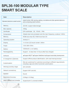 Timbangan Digital Nirkabel Jaringan AI Berkualitas Tinggi dengan Layar LCD Kapasitas 150kg Logo Dapat Disesuaikan untuk Penggunaan di Supermarket dan Restoran - Product Image 6