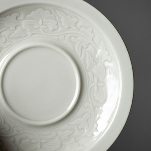 Ding Ware Gaiwan <b>Tea</b> <b>Set</b> With Lid Porcelain Lotus Scroll Design For Kung Fu <b>Tea</b> Ceremony - Product Image 4