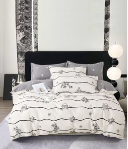 Ensembles de housses de couette en sergé de coton imprimé personnalisé ensembles de housses de couette imprimées ensembles de draps de lit avec taie d'oreiller - Product Image 2