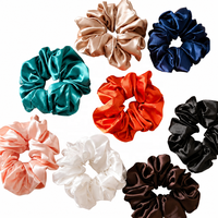 Daou 12cm Stock Large Custom Solid Colors High Elastic Satin Hair Scrunchies Durable Casual Women Hair Accessories Wholesale