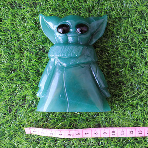 All'ingrosso di cristallo di avventurina verde naturale di dimensioni personalizzate intagliate a mano <span class=keywords><strong>Baby</strong></span> <span class=keywords><strong>Yoda</strong></span> per ornamenti di natale - Product Image 2