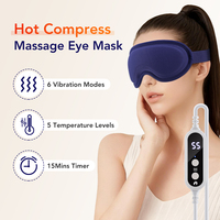 Masque de Sommeil Massant 3D Personnalisé avec Logo et Compresse Chaude 5 Niveaux pour Yeux Secs, Fourniture de Produits de Santé
